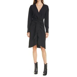 🆕ba&sh Kiari Mini Dress Long Sleeve Nipped Waist Black Small 2-4